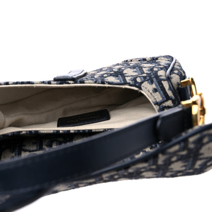 Christian Dior Oblique Mini Saddle Bag Blue 5 of 8
