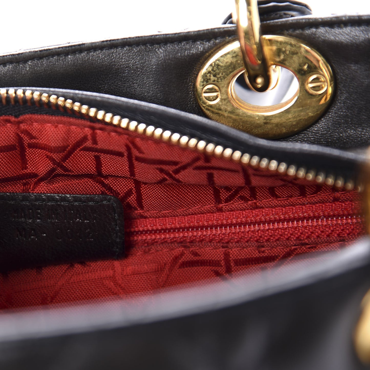 Lambskin Cannage Medium Lady Dior Black