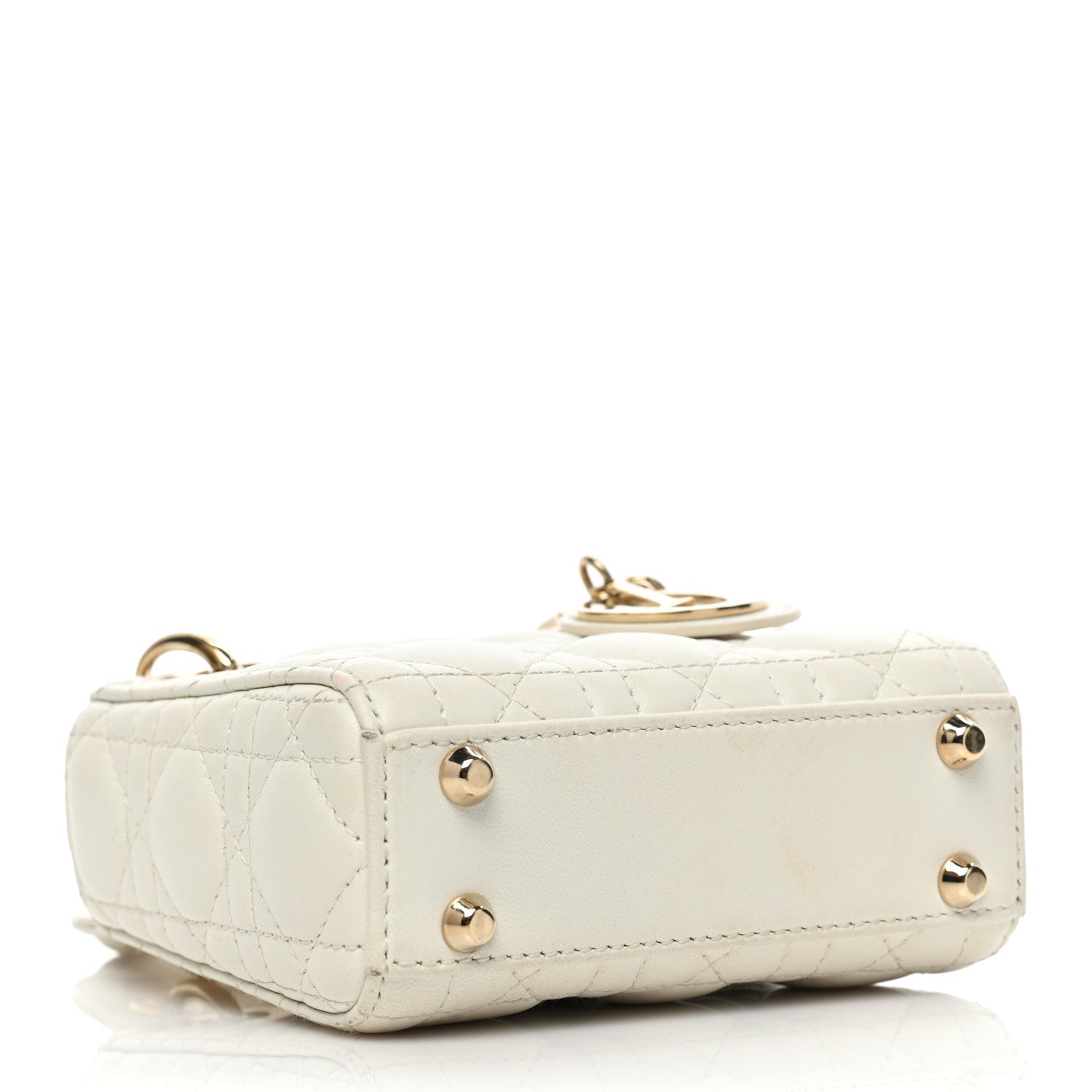 Christian Dior Lambskin Cannage Micro Lady Dior White 4 of 19