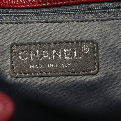 Chanel Caviar Quilted Vertical Grand Shopping Tote GST Red 6 of 12
