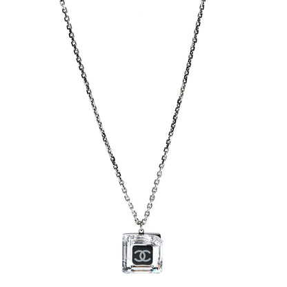Chanel Lucite CC Square Charm Necklace 1 of 9