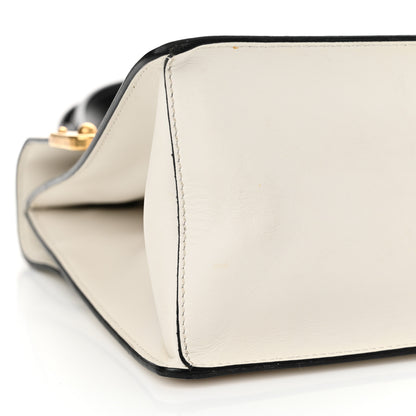 Prada City Calfskin Saffiano Cahier Top Handle Bag White Black 9 of 11