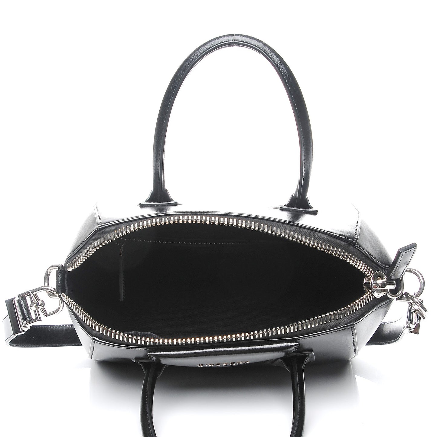 Shiny Lord Calfskin Small Antigona Black