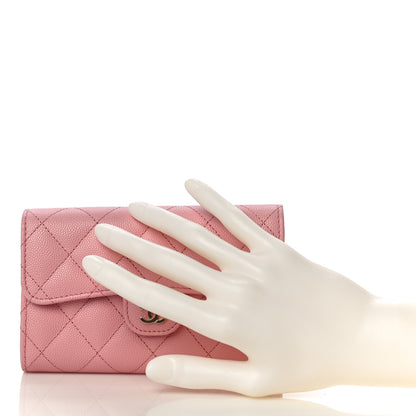 Chanel Caviar Quilted Medium Flap Wallet Pink 2 of 11
