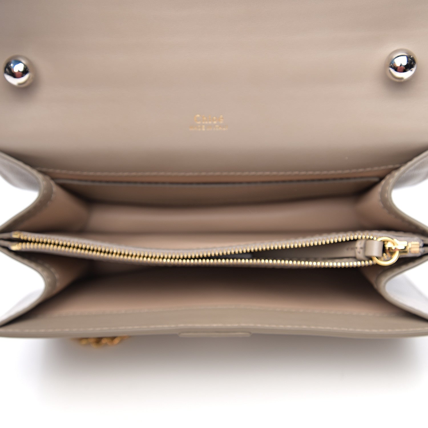 Chloe Shiny Goatskin Calfskin Aby Chain Shoulder Bag Motty Grey 4 of 8