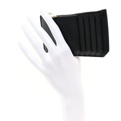 Saint Laurent Calfskin 5 Fragments Zip Pouch Card Holder Black 2 of 7