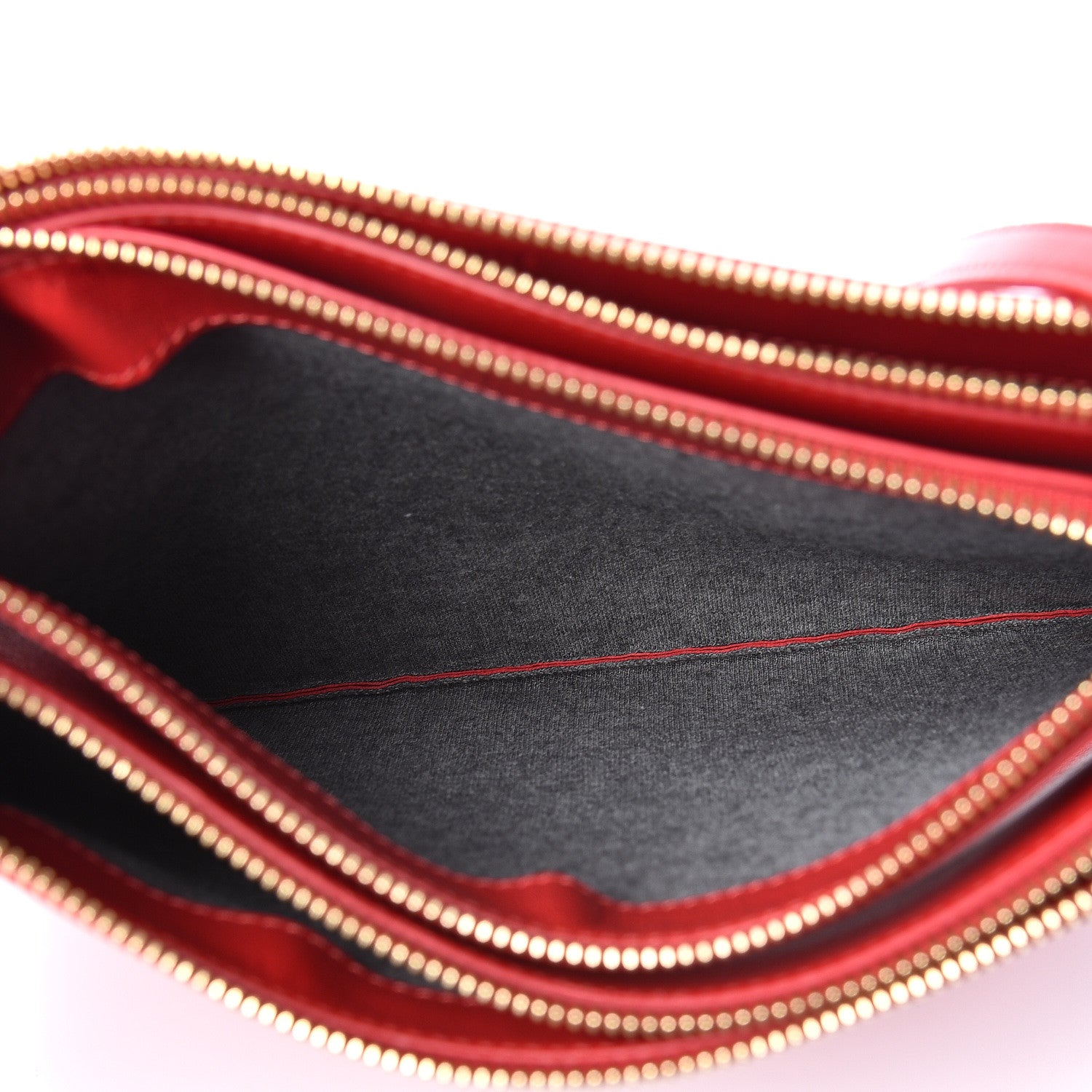 Celine Lambskin Large Trio Crossbody Bag Red 6 of 11