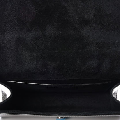 Saint Laurent Metallic Grain De Poudre Medium Classic Monogram Kate Satchel Dark Lead 4 of 8