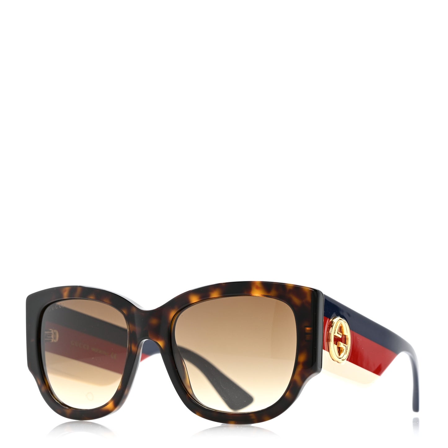Acetate Web Oversized Frame Rectangle Sunglasses GG0276S Tortoiseshell