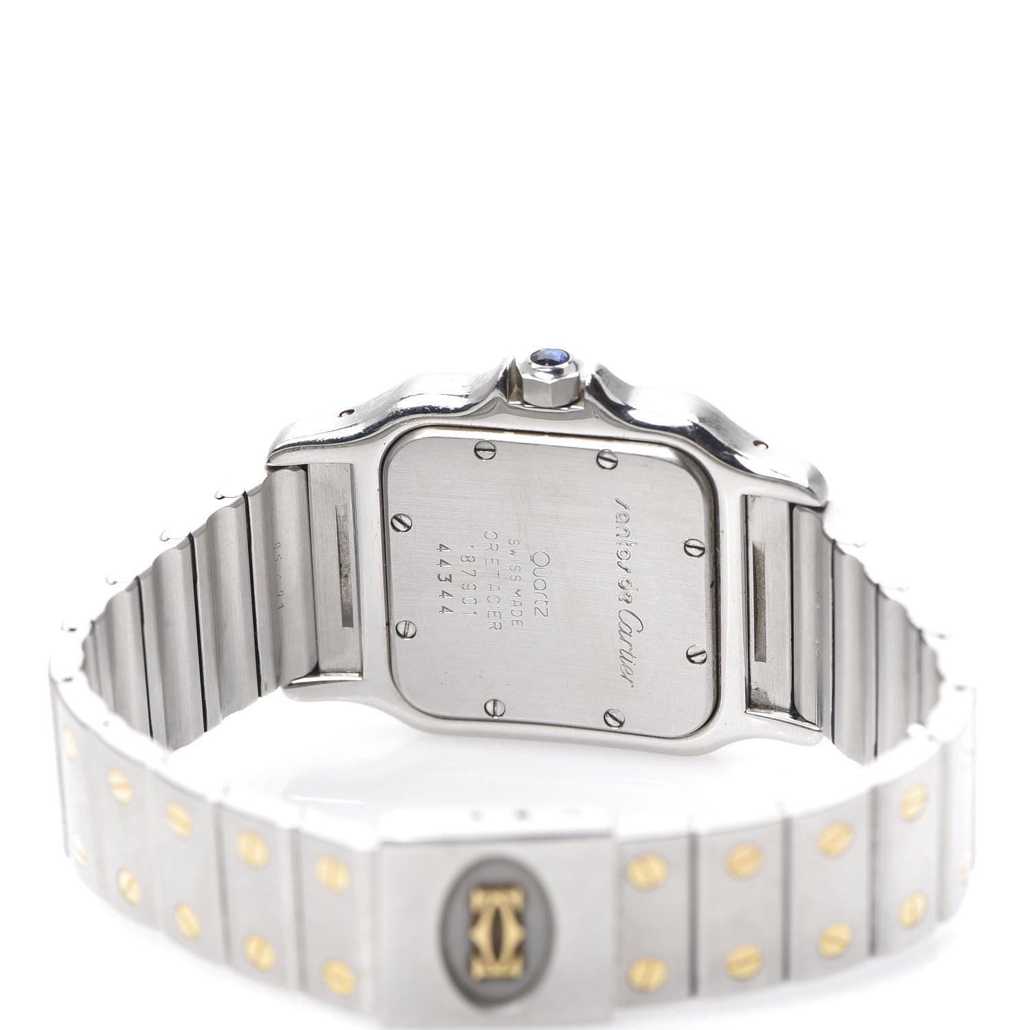 Cartier Stainless Steel 18K Yellow Gold 29mm Santos De Galbee Quartz Watch 4 of 5
