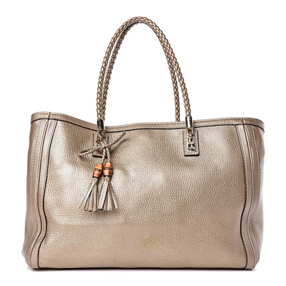 Gucci Metallic Pebbled Calfskin Medium Bella Tote Gold 1 of 22