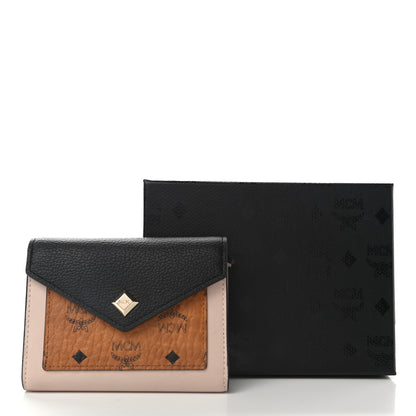 MCM Visetos Mini Love Letter Flap Wallet Cognac Black White 8 of 8