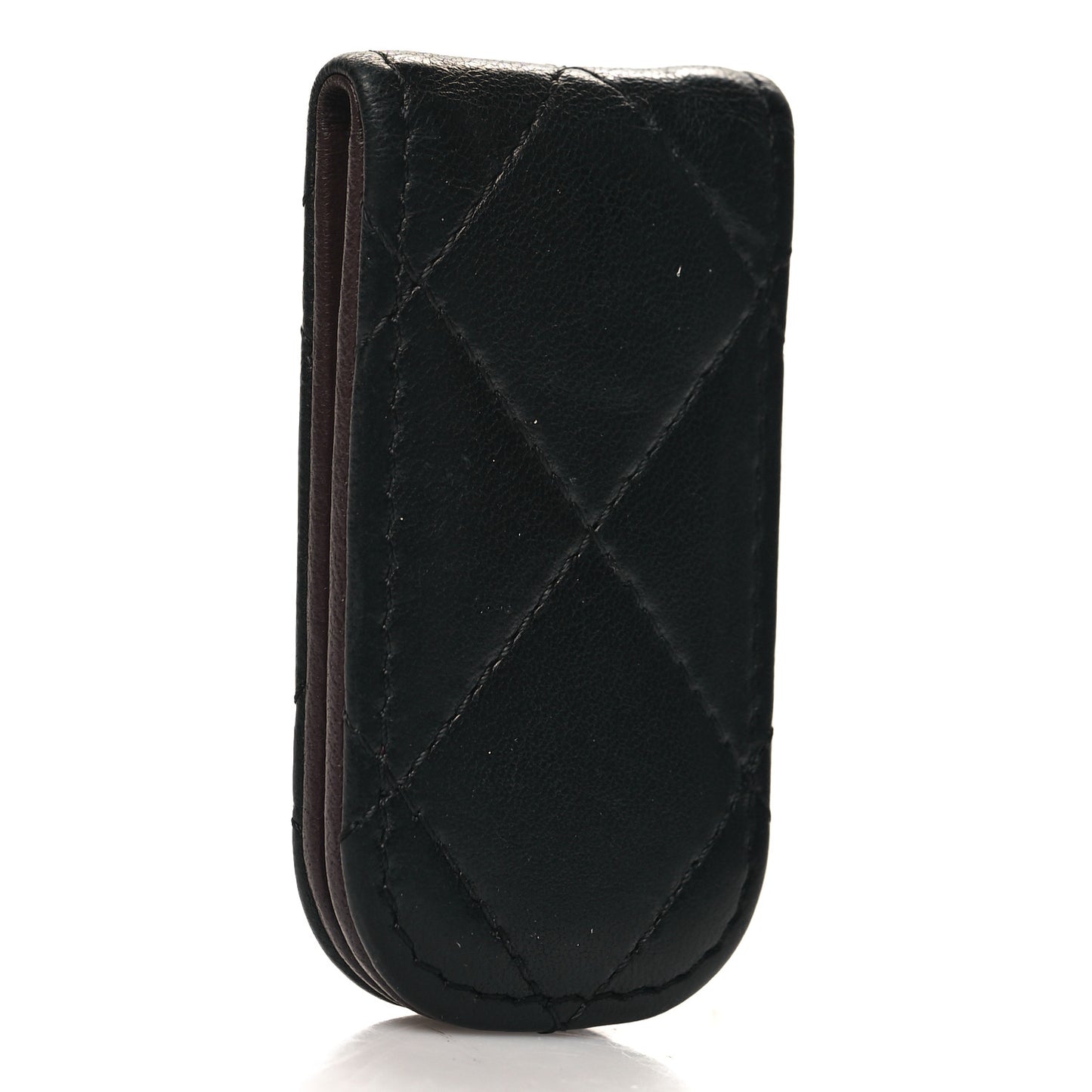 Lambskin Quilted Money Clip Black