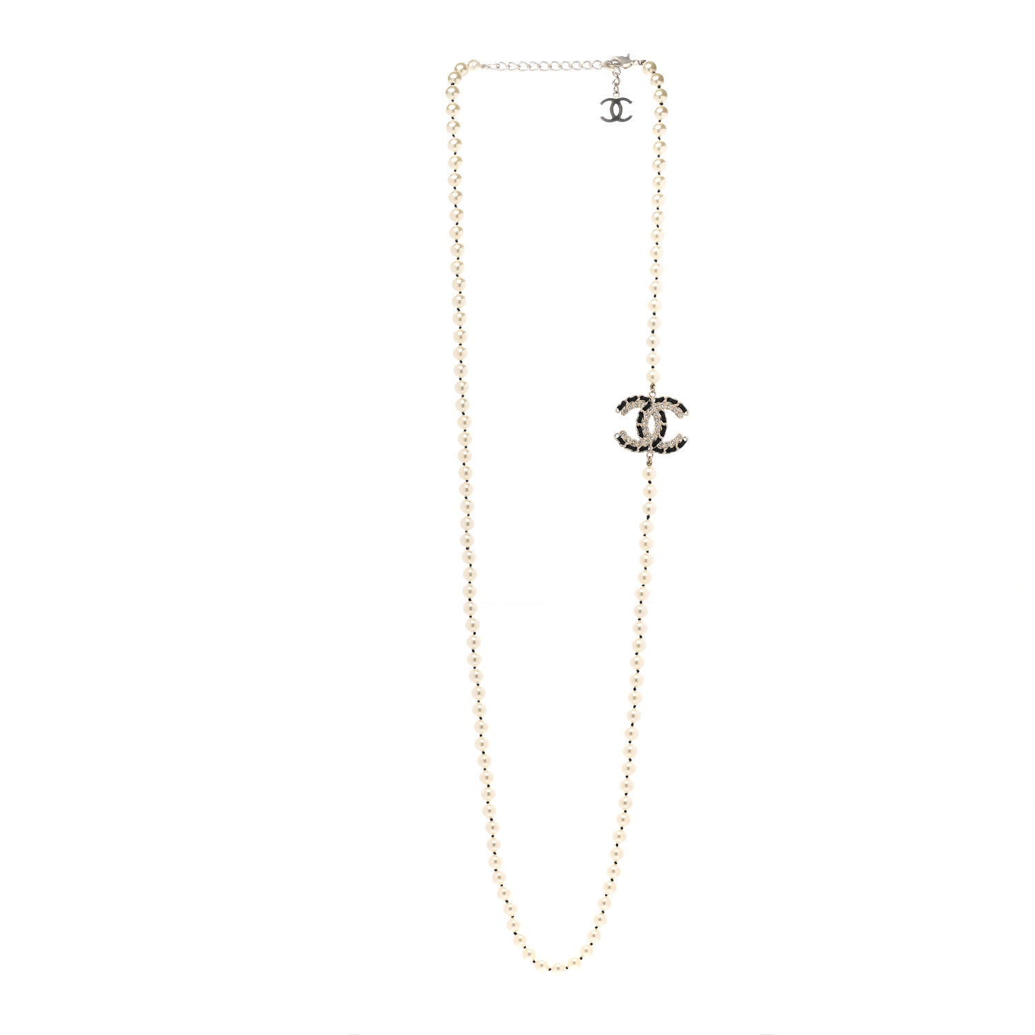 Chanel Pearl Lambskin CC Vintage Allure Necklace Gold 3 of 6