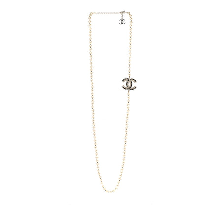 Chanel Pearl Lambskin CC Vintage Allure Necklace Gold 3 of 6