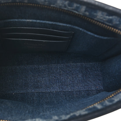 Christian Dior Denim Jacquard Oblique 30 Montaigne Dea Pouch  Blue 5 of 9