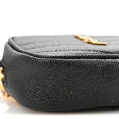 Saint Laurent Grain De Poudre Matelasse Monogram Baby Lou Camera Bag Black 9 of 11