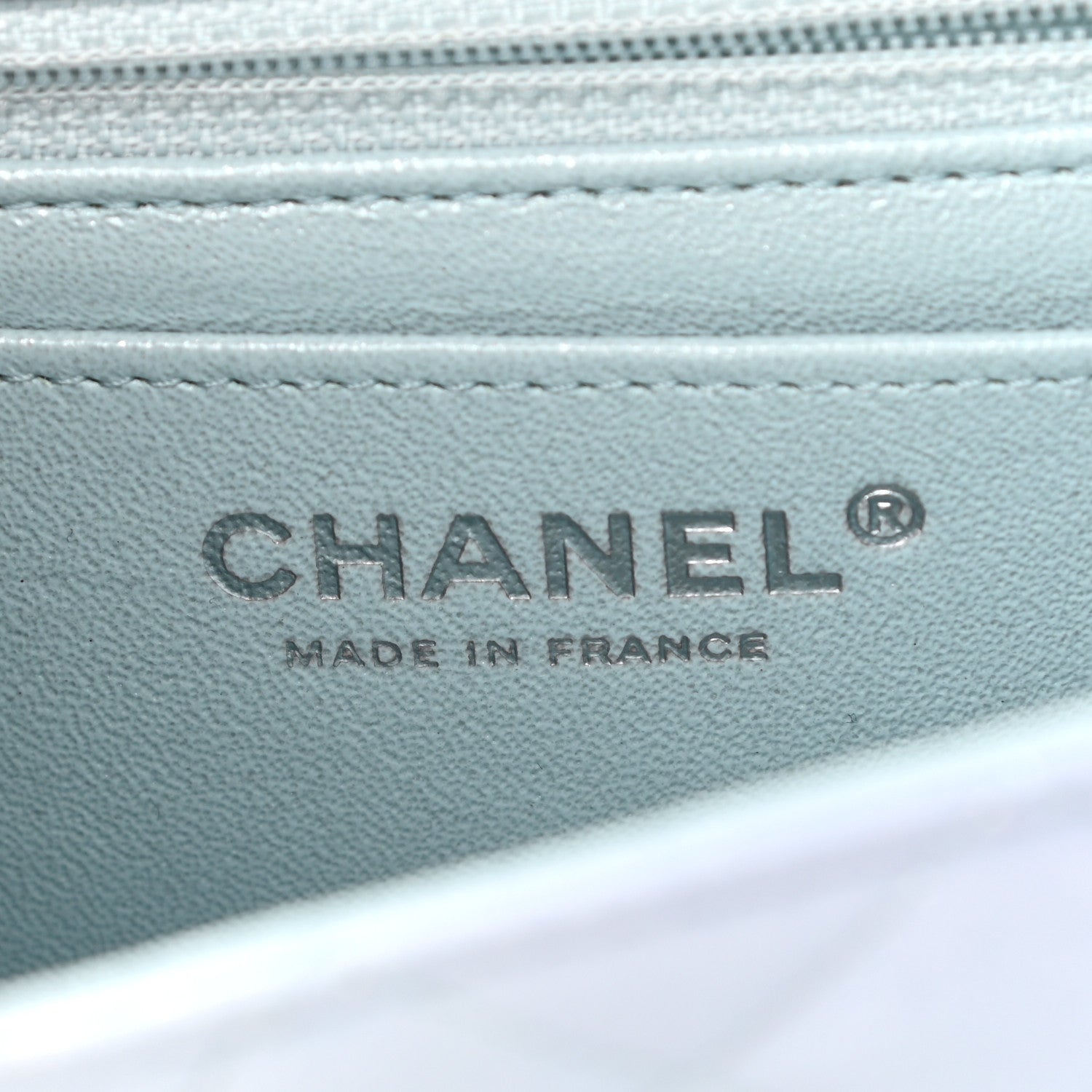 Chanel Perforated Lambskin Quilted Mini Rectangular Flap Light Blue Light Purple White 6 of 11