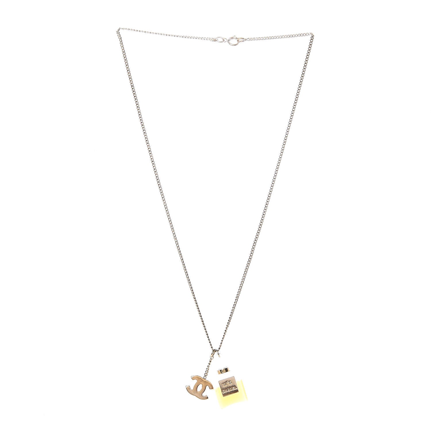 Chanel Resin Perfume Bottle CC Necklace 3 of 7