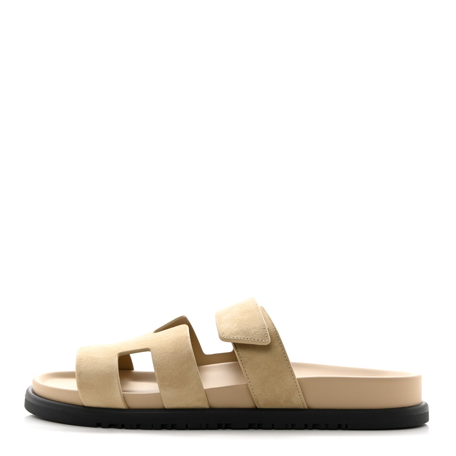 Hermes Suede Goatskin Womens Chypre Sandals 39 Beige Lin 1 of 9