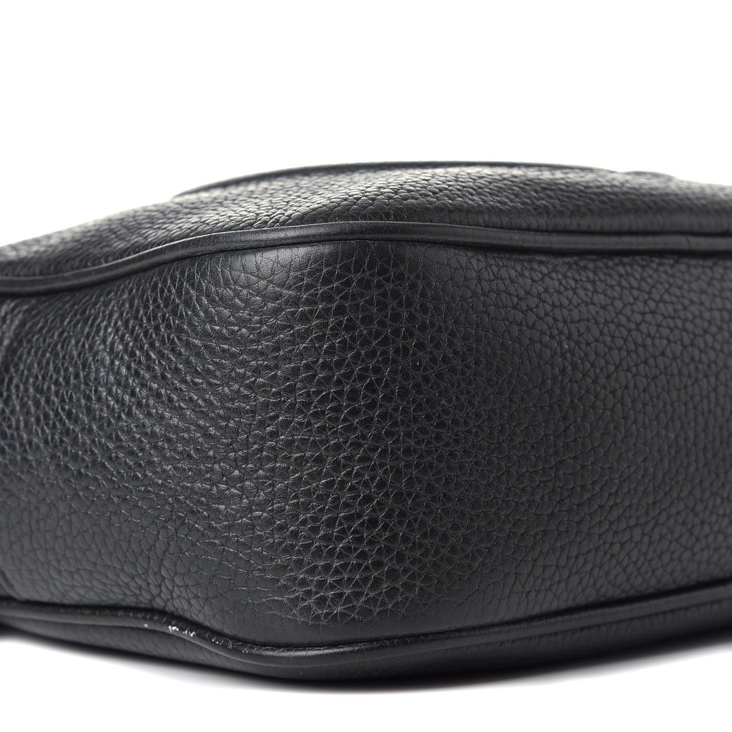 Pebbled Calfskin Small Soho Disco Bag Black