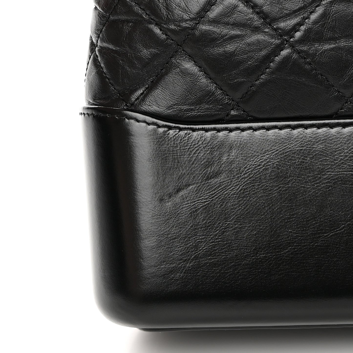 Aged Calfskin Quilted Medium Gabrielle Hobo Black
