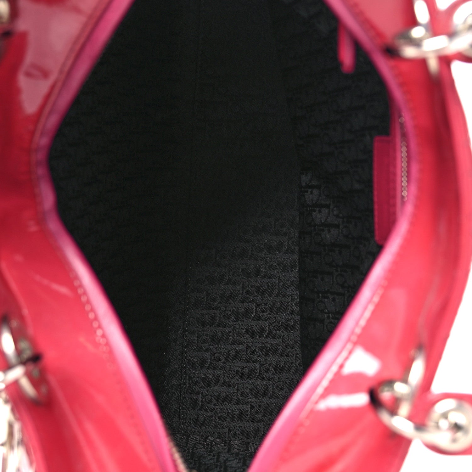 Christian Dior Patent Cannage Large Lady Dior Fuchsia 4 of 16