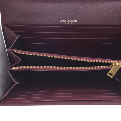 Saint Laurent Calfskin Bellechasse Flap Clutch Burgundy 5 of 8