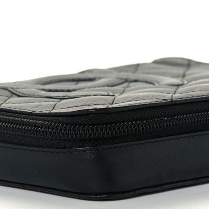 Chanel Calfskin Quilted Cambon Zip Around Cosmetic Pouch Black 9 of 9