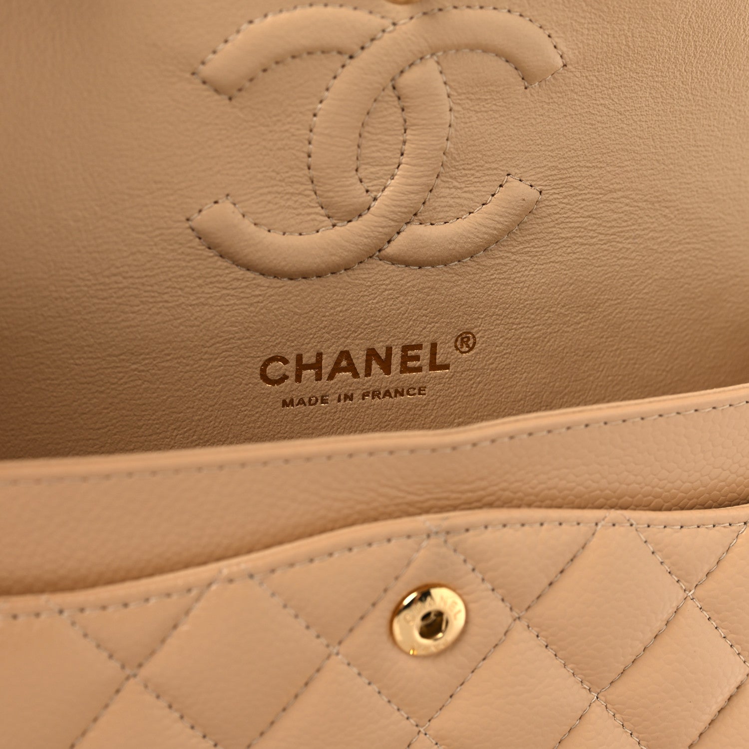 Chanel Caviar Quilted Small Double Flap Beige 6 of 11