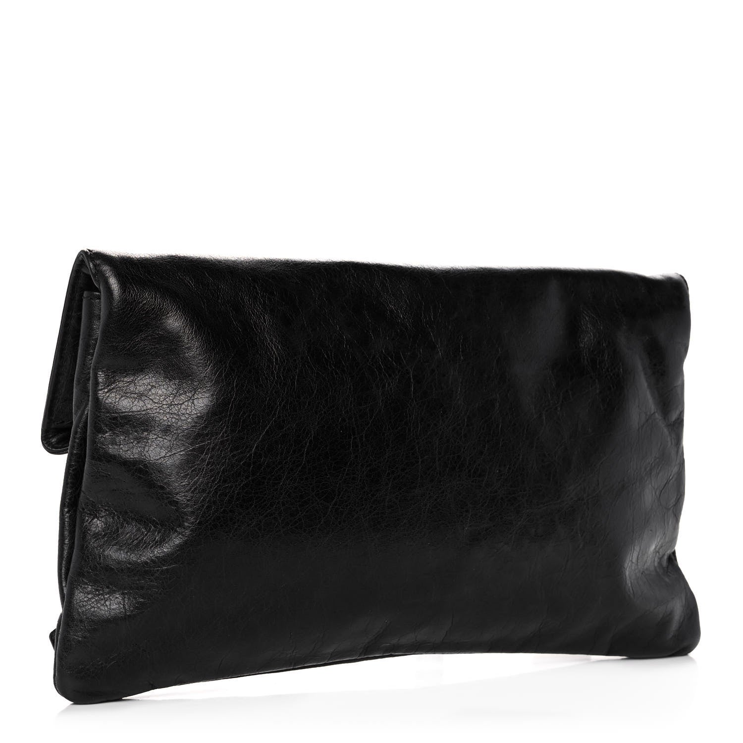 Balenciaga Agneau Giant 21 Silver Hardware Envelope Clutch Black 3 of 10