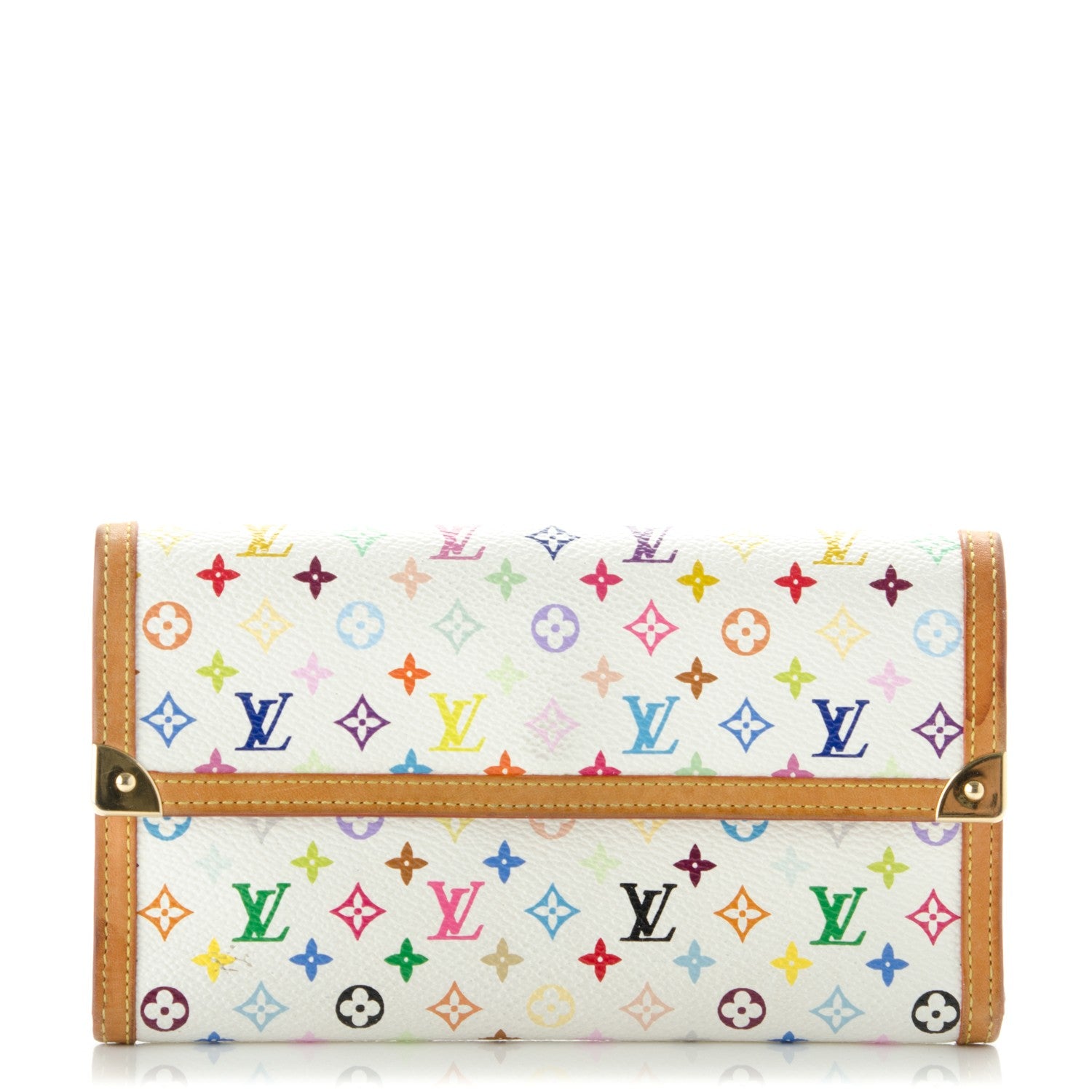Louis Vuitton Monogram Multicolor Porte Tresor International Wallet White 1 of 8