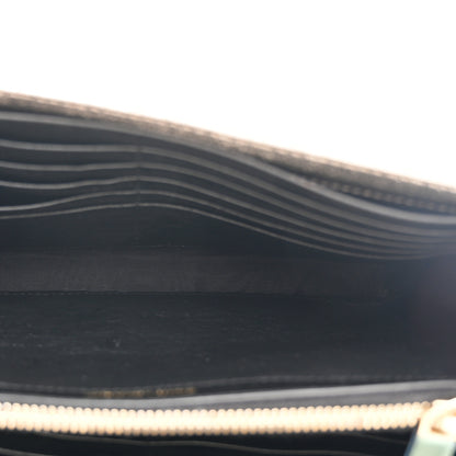 Saint Laurent Metallic Crackled Calfskin Matelasse Chevron Monogram Chain Wallet Gold 5 of 12
