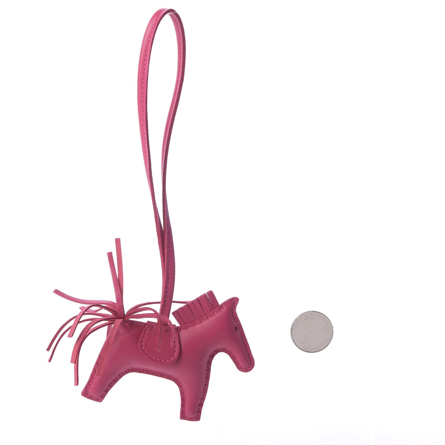 Hermes Milo Lambskin Grigri Rodeo Horse Bag Charm PM Rose Mexico 2 of 3