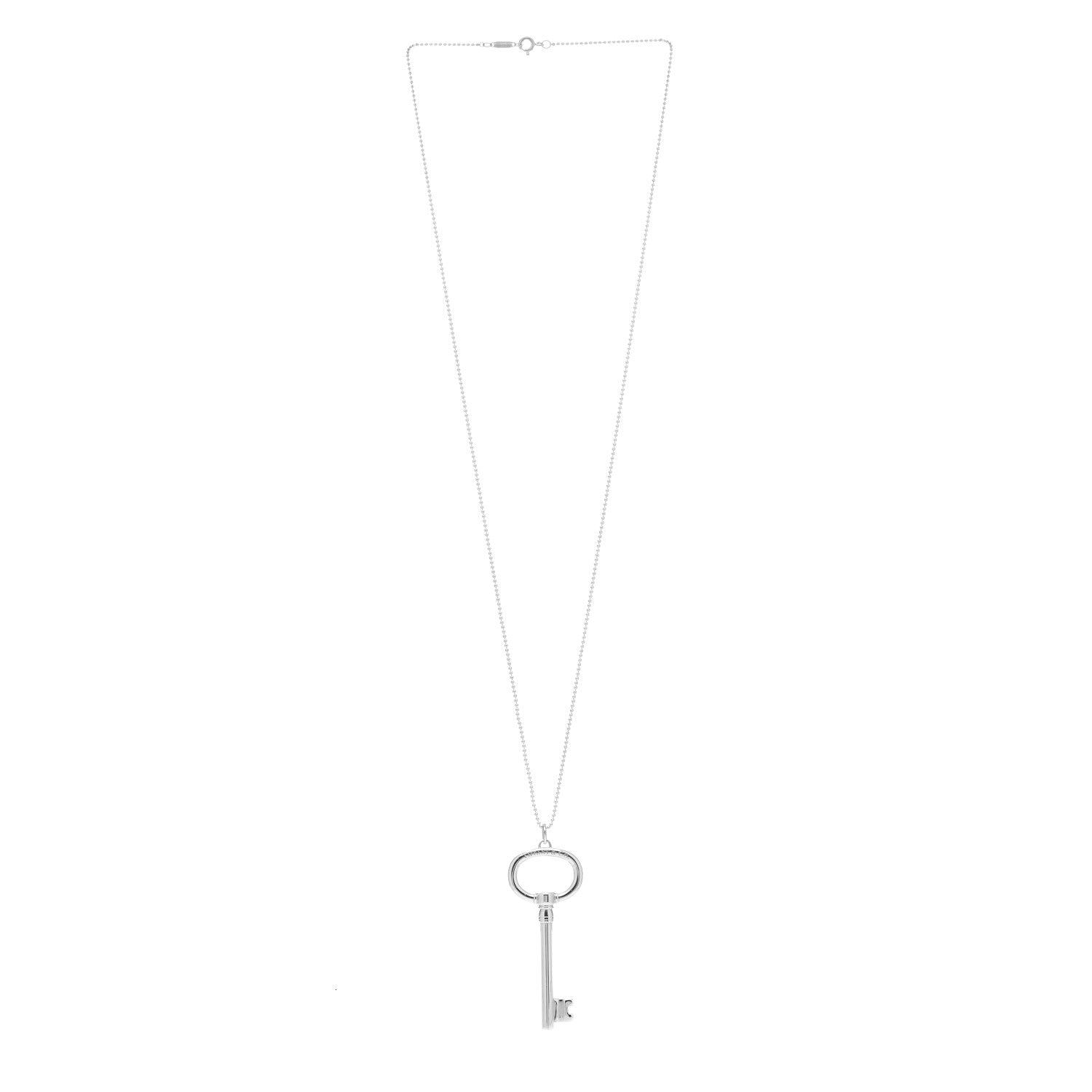 Tiffany Sterling Silver Oval Key Pendant Necklace 3 of 4