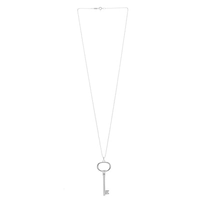 Tiffany Sterling Silver Oval Key Pendant Necklace 3 of 4