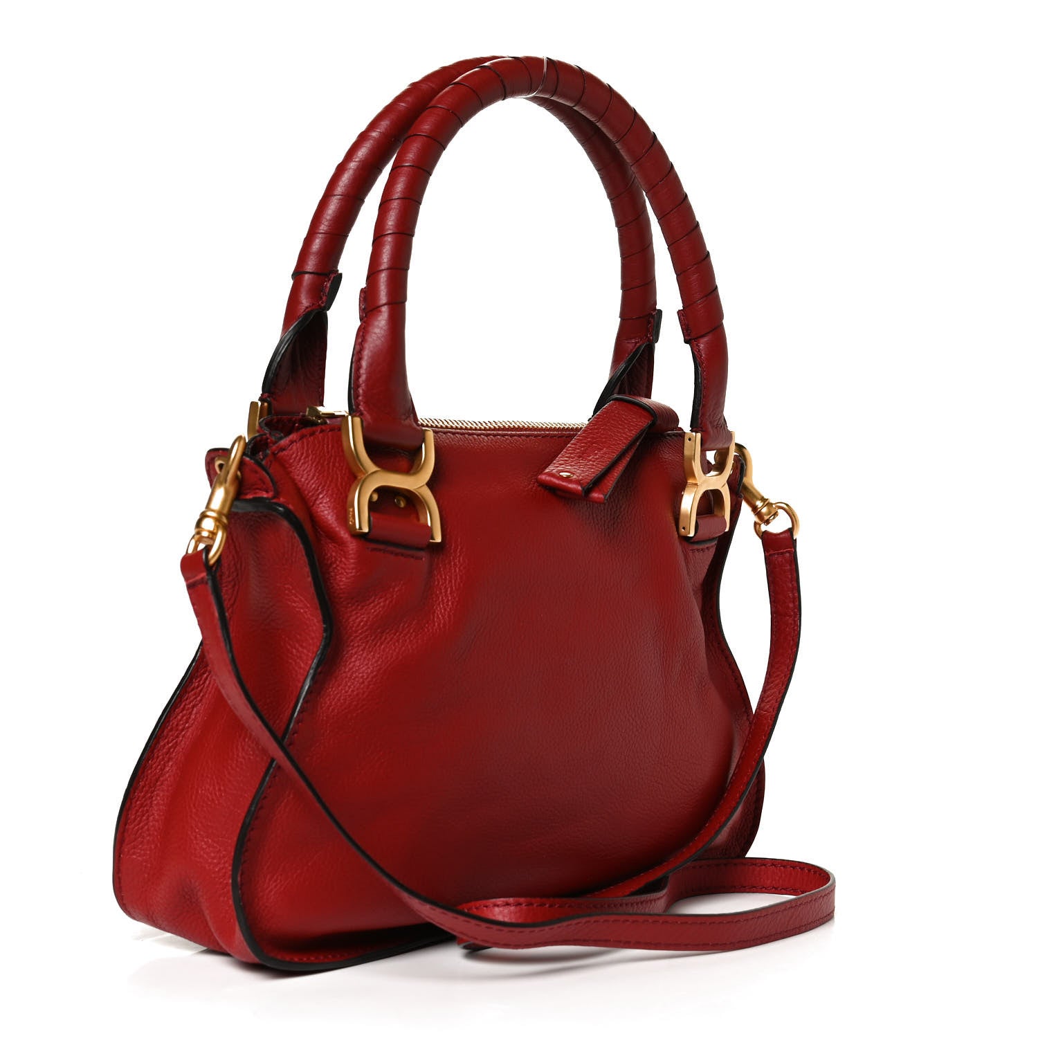 Chloe Calfskin Small Marcie Satchel Dahlia Red 3 of 12
