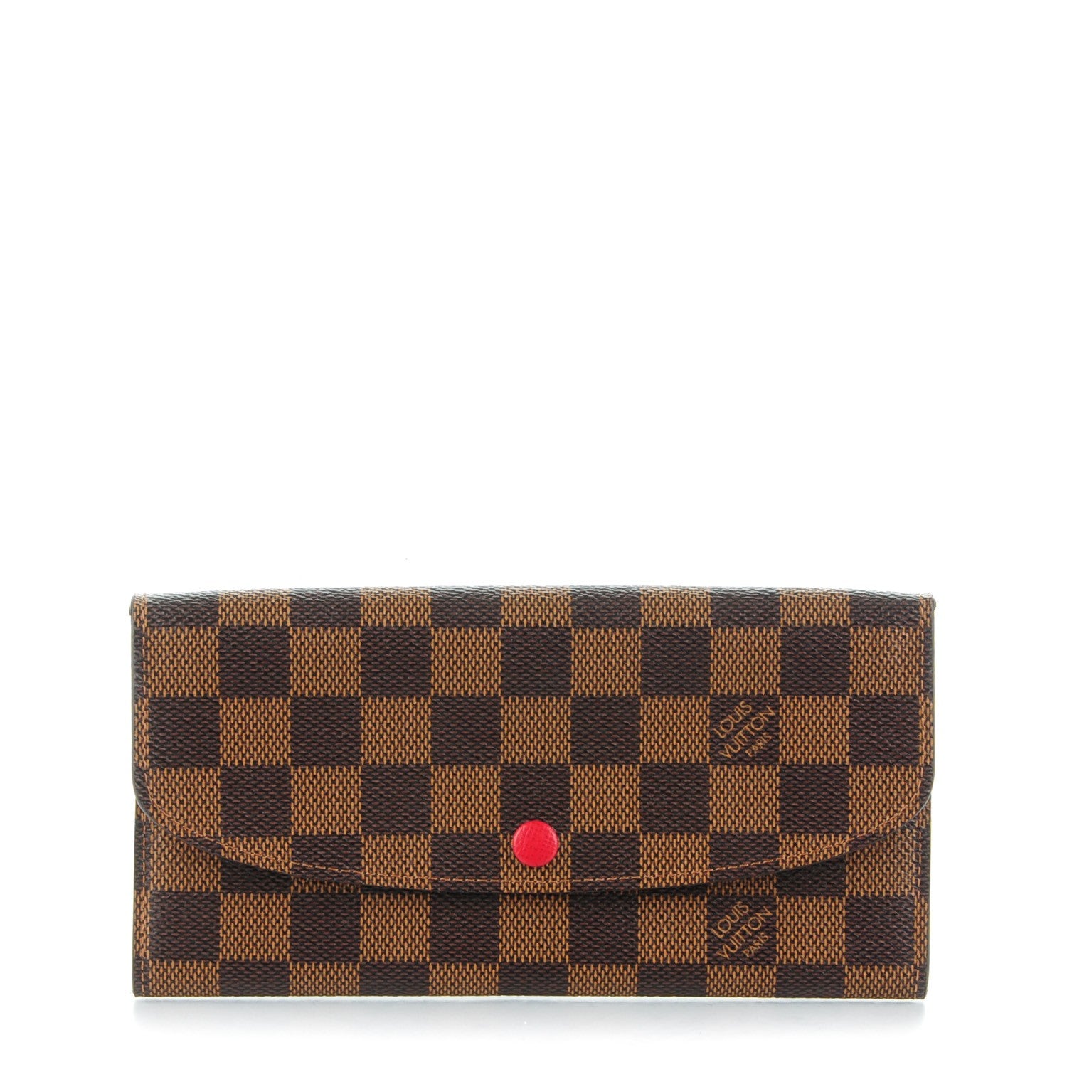 Louis Vuitton Damier Ebene Emilie Wallet Red 1 of 7
