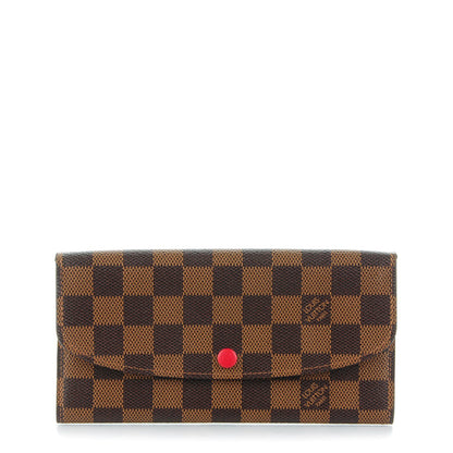 Louis Vuitton Damier Ebene Emilie Wallet Red 1 of 7
