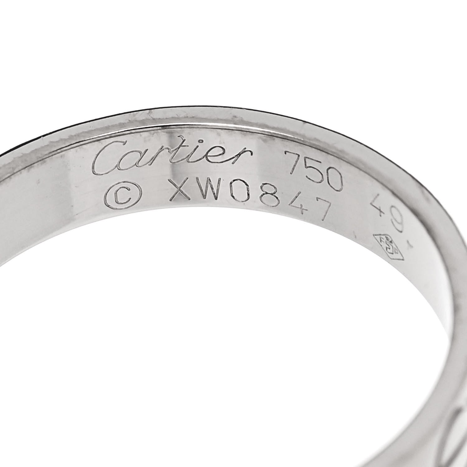 Cartier 18K White Gold 3.5mm LOVE Wedding Band Ring 49 5 4 of 5