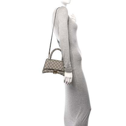 Balenciaga X GUCCI GG Supreme Monogram Small Hourglass Top Handle Bag Beige Ebony 2 of 12