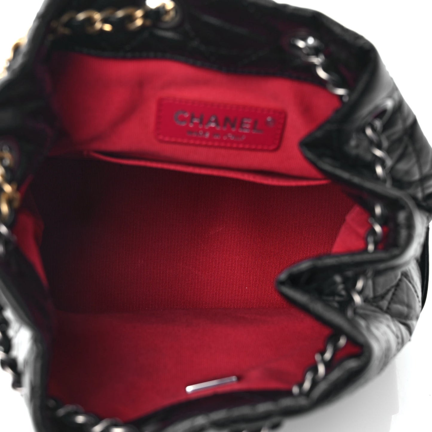 Aged Calfskin Quilted Small Gabrielle Backpack Black