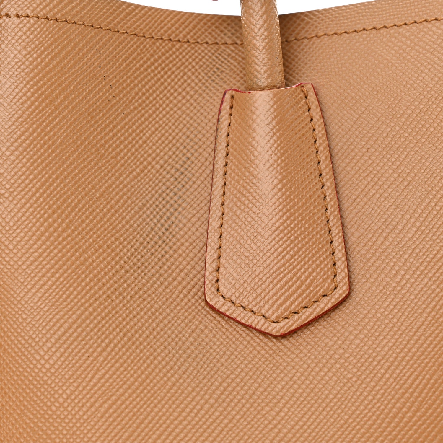 Prada Saffiano Cuir Small Double Bag Caramel Fuoco 13 of 17