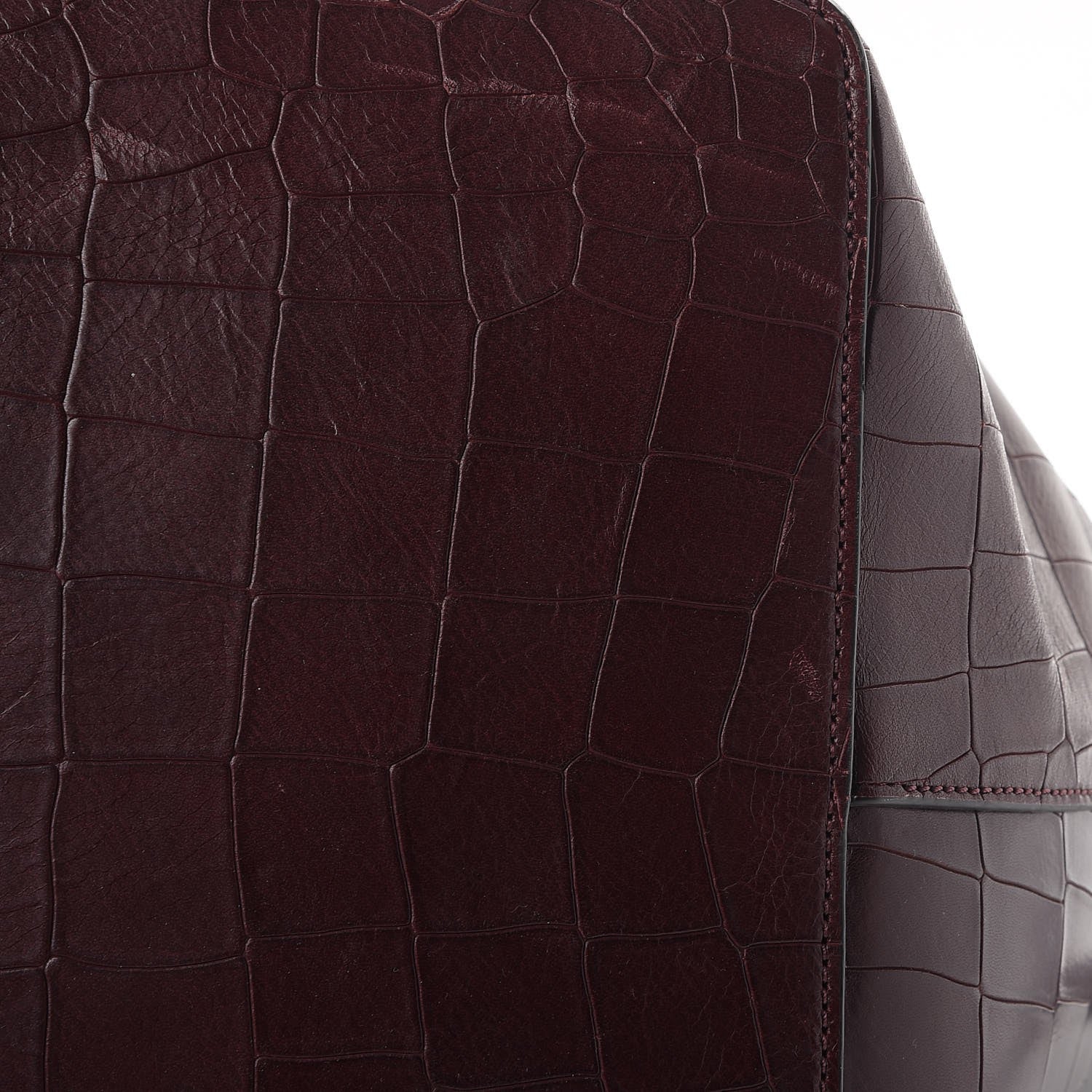 Mulberry Deep Calfskin Crocodile Embossed Kite Bucket Bag Oxblood 14 of 15