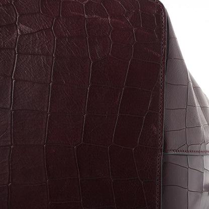 Mulberry Deep Calfskin Crocodile Embossed Kite Bucket Bag Oxblood 14 of 15