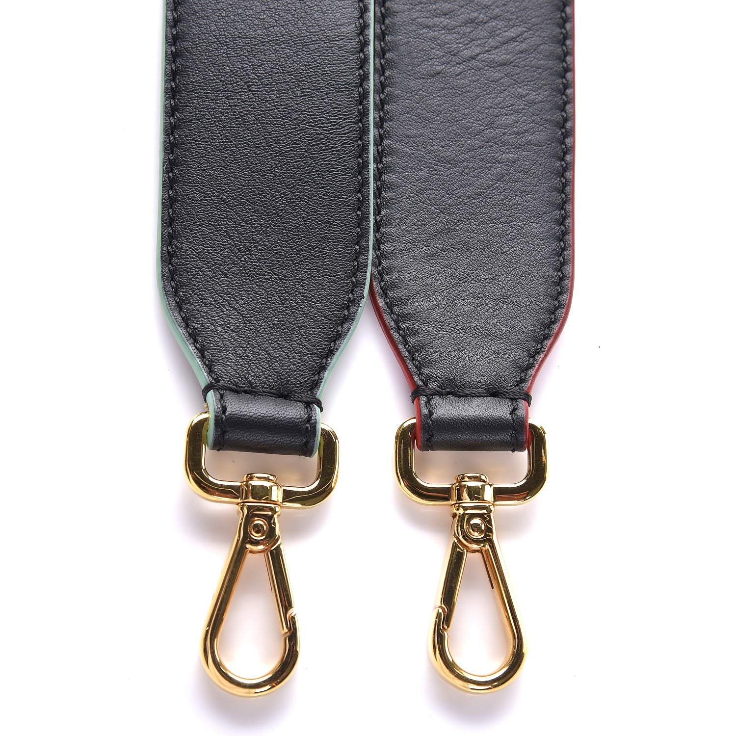 Fendi Vitello Dolce Tri-Color Buttoned Strap You Black Peonia Cuoio 4 of 5