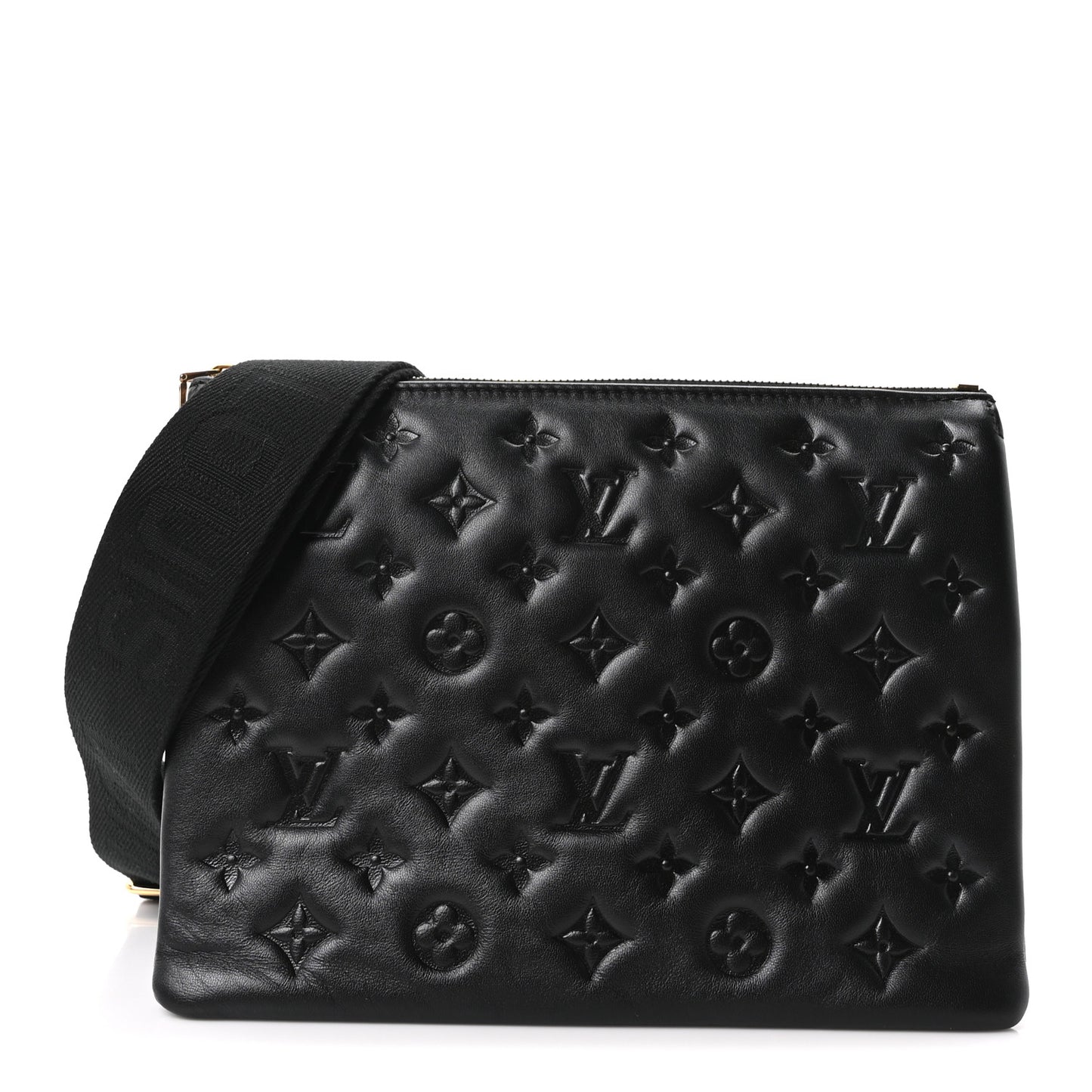 Lambskin Embossed Monogram Coussin PM Black