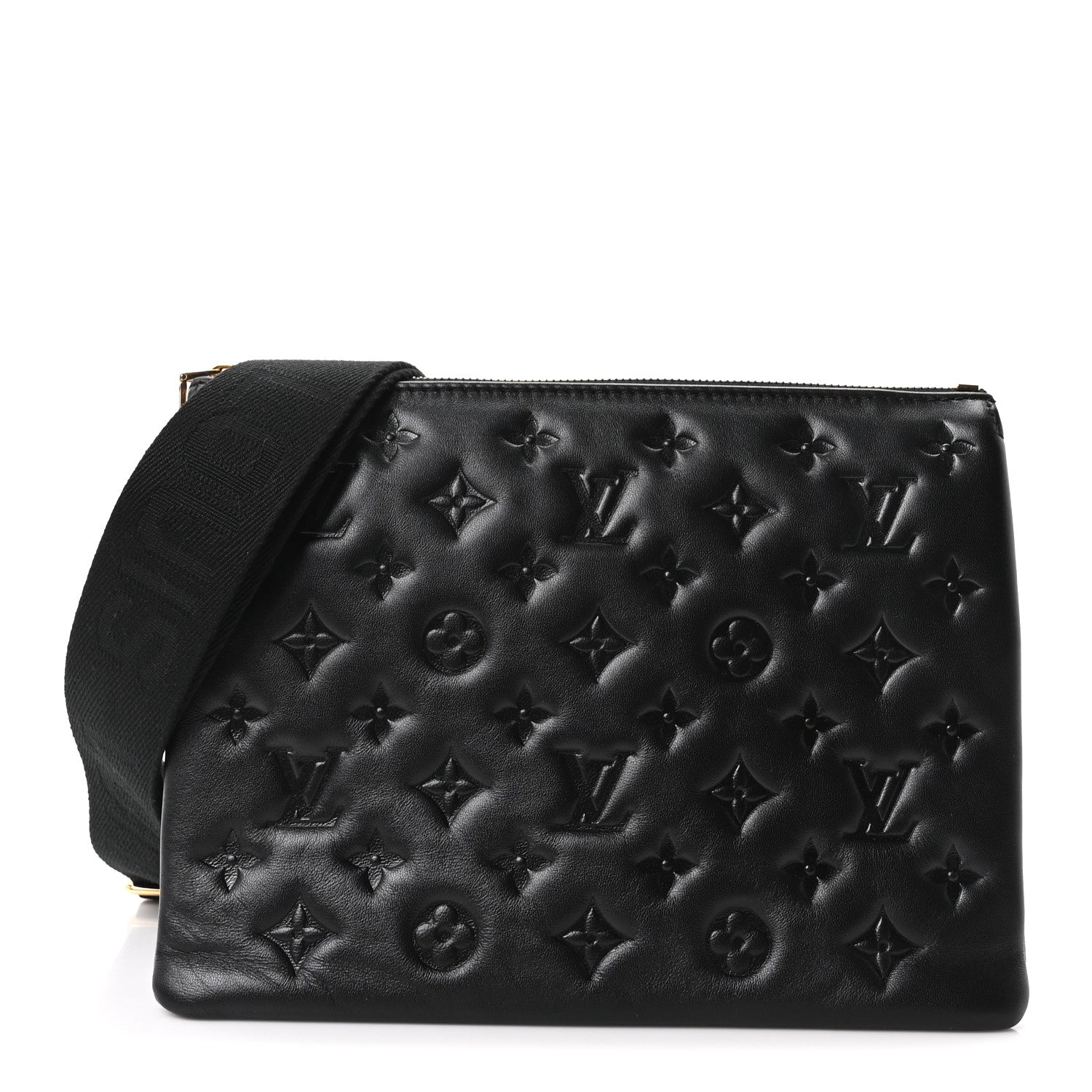 Louis Vuitton Lambskin Embossed Monogram Coussin PM Black 1 of 9
