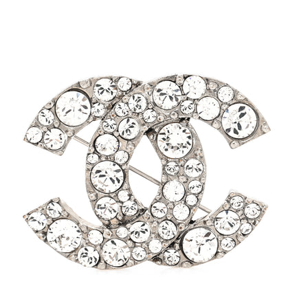 Chanel Crystal Large CC Brooch Silver 1 of 4