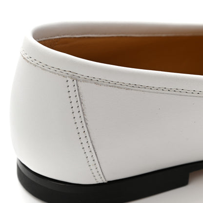 Hermes Calfskin Womens Colette Loafers 37 White 10 of 11